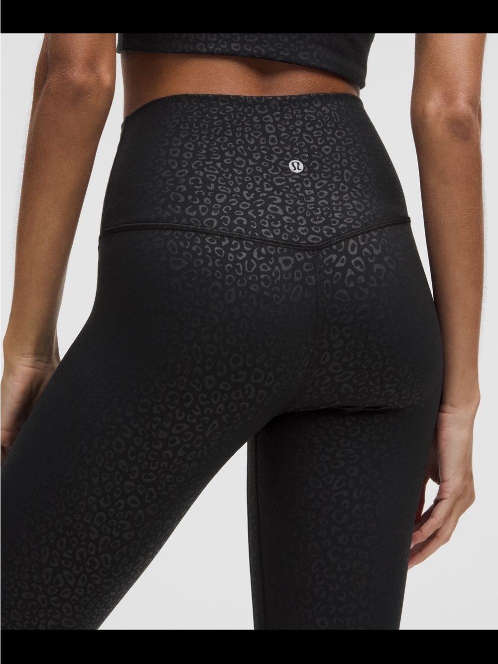 lululemon Align™ High-Rise Pant 25" black leopard embossed size 8 NWT - Picture 4 of 15